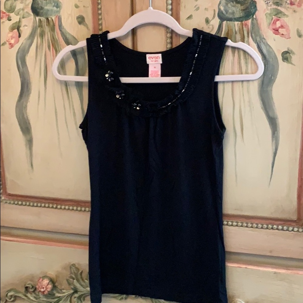 Even for girls black tank top